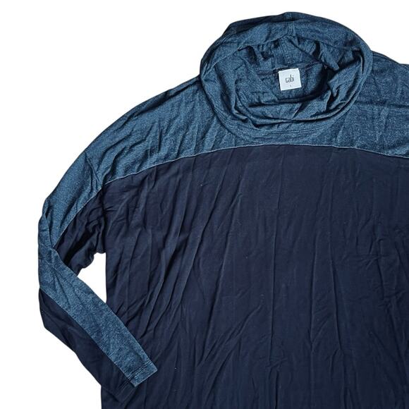 Cabi Women’s Sz L Gray Black Cozy Cowl Pullover Top Soft Stretch Knit Joan - Picture 5 of 15